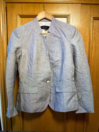 Blazer Zara Rayas Azul