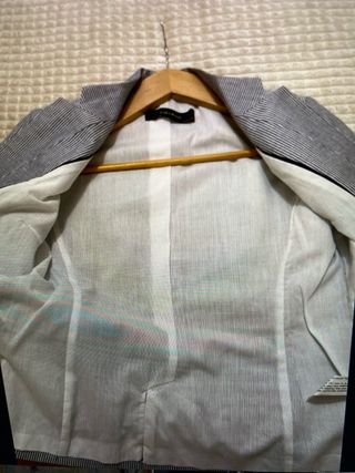 Blazer Zara Rayas Azul