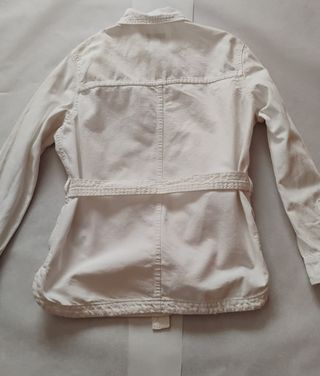 Chaqueta Zara Blanca Talla S Algodón Oversize