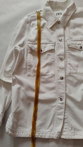 Chaqueta Zara Blanca Talla S Algodón Oversize