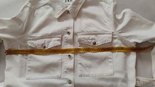 Chaqueta Zara Blanca Talla S Algodón Oversize