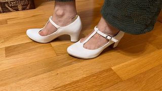 Zapatos blancos T-Strap talla 36 sin estrenar