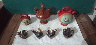 Lote de 7 botijos decorativos