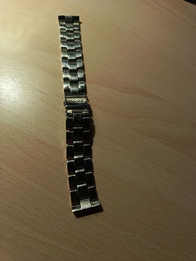 Cadena Reloj Pulsar Original Plata