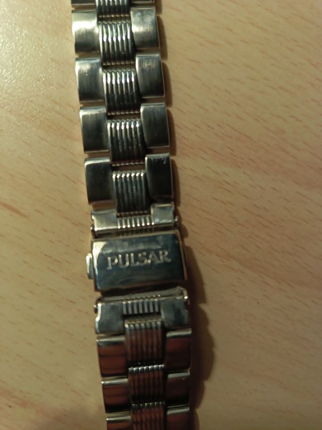 Cadena Reloj Pulsar Original Plata