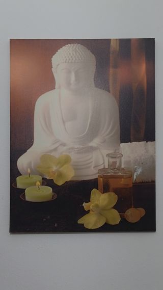 Cuadro Buda Zen Velas Flores Aceite
