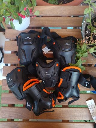 Kit Protección Patines Infantil Negro/Naranja