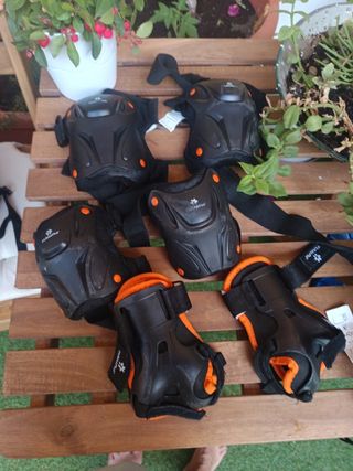 Kit Protección Patines Infantil Negro/Naranja