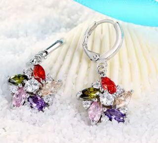 Pendientes Plata Swarovski Multicolor