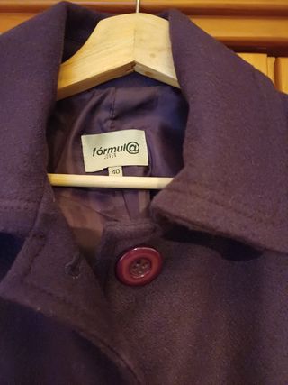 Abrigo paño El Corte Inglés T40 Morado