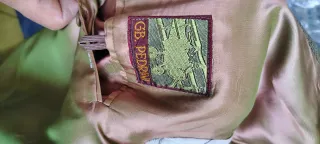 Giacca vintage a quadri marrone multicolore