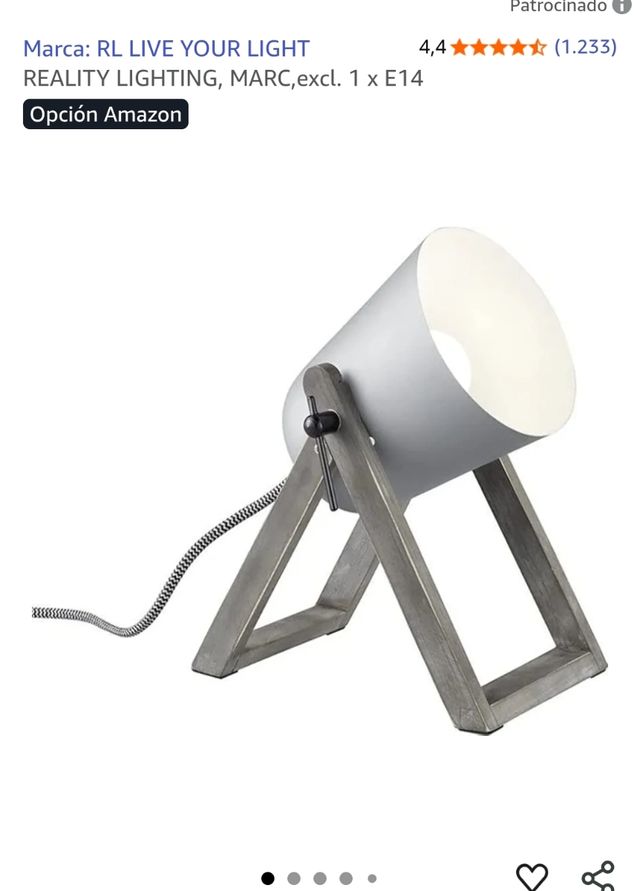 2 Focos RL Gris Blanco Reality Lighting