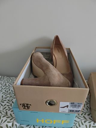 Zapatos de tacón beige/marrón