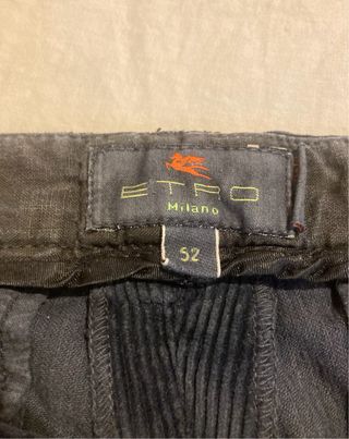 Pantaloni Etro Velluto Blu Taglia 52 italiana