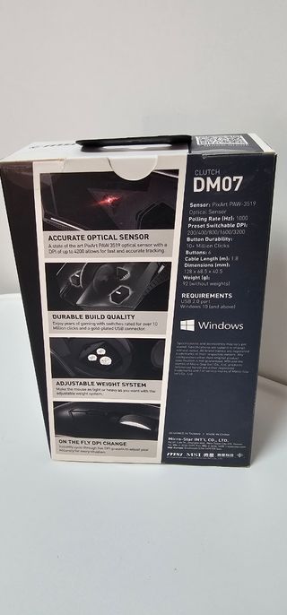 Ratón Gaming MSI Clutch DM07 Negro