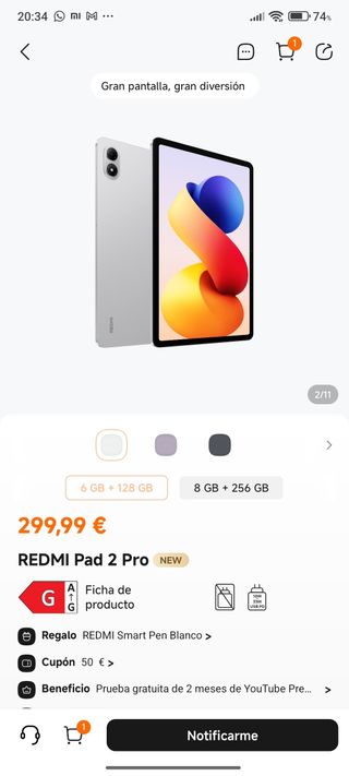 Redmi Pad 2 Pro Blanco