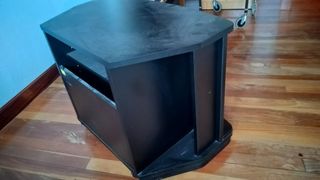 Mueble TV Esquinero Madera y Cristal