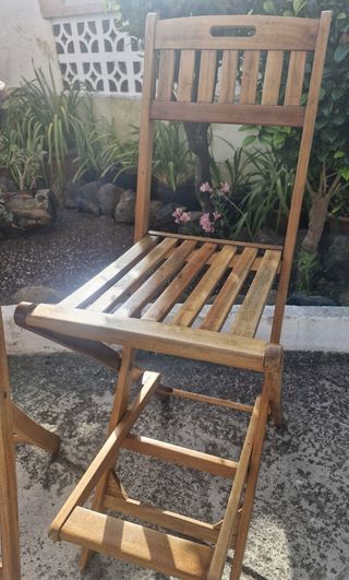 CONJUNTO EXTERIOR TECA PLEGABLE 2 SILLAS+MESA 80cm