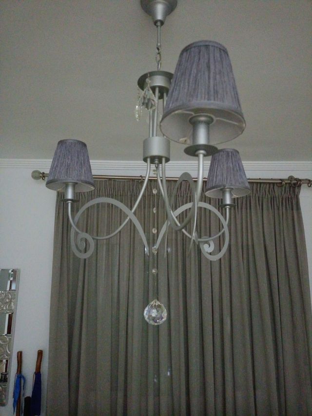 2 Lámparas de techo plateada con cristal Las dos  