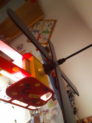 Lámpara Helicóptero Infantil Roja y Amarilla