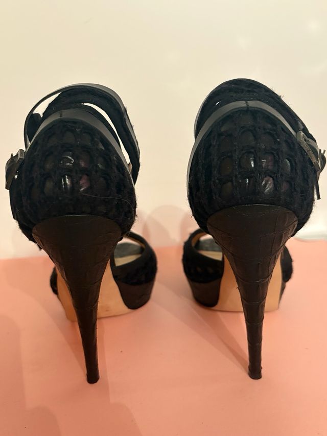 Sandalias de tacón Galliano negras