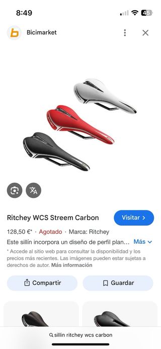 Sillín Ritchey WCS Carbon Blanco