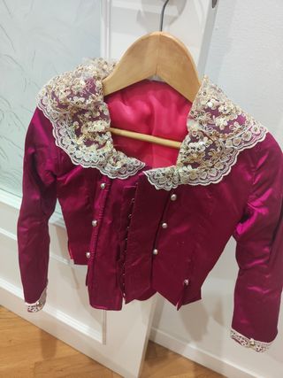 Corpiño Fallera niña,morado talla 6-7.