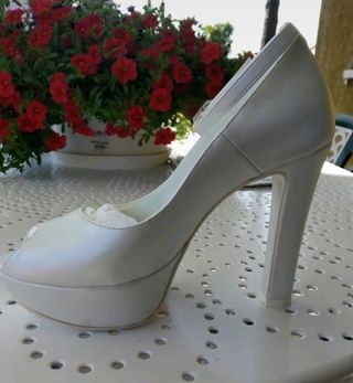 Scarpe sposa vera pelle bianche nuove
