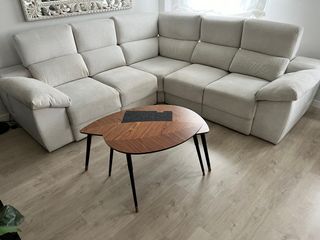 Sofá rinconera de tela antimanchas