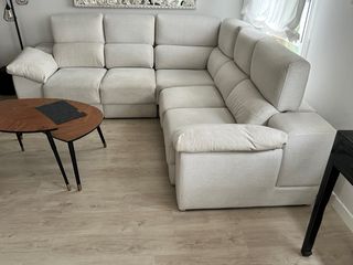 Sofá rinconera de tela antimanchas