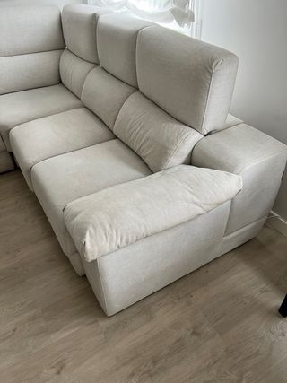 Sofá rinconera de tela antimanchas