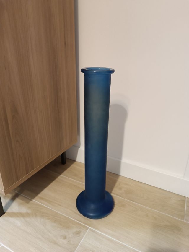 Jarrón azul de cristal 50cm