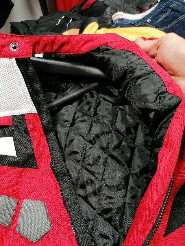 Giacca da moto per ragazzi rossa e nera