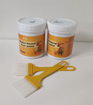 Pintura para suelo base agua 2 botes + brochas