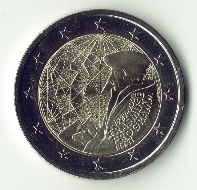 2 Euro Estónia 2022 Moeda UNC. Erasmus