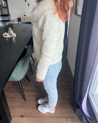 Piumino double face beige/bianco