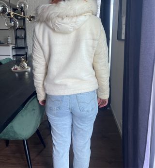 Piumino double face beige/bianco