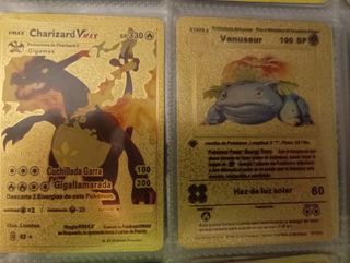 Cartas Pokémon Doradas hay dos metalicas