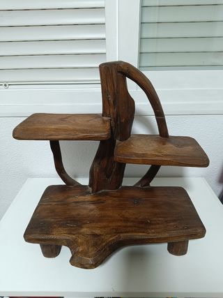 Estante de madera maciza rústico