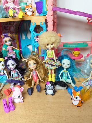 Lote Casa, heladeria y Muñecas Enchantimals