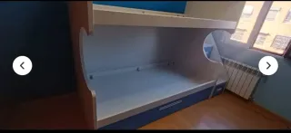 Cama litera con cama supletoria y somier abatible