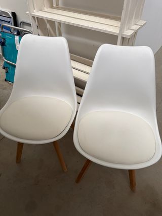 Juego de 2 sillas blancas y beige