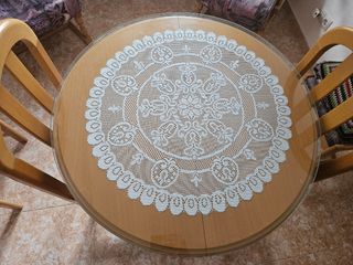 Mesa camilla extensible con cristal + 4 sillas