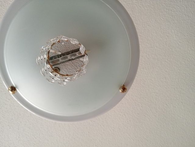 Lámpara de techo de cristal y porcelana