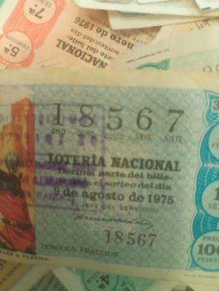 Lotería Nacional Décimos Antiguos