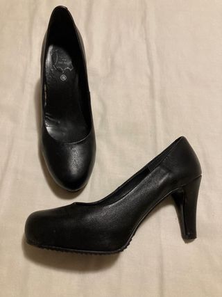 Zapatos de tacón medio negros talla 38