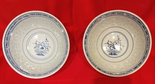 Coppia Ciotole Porcellana Grana di Riso