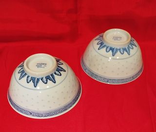 Coppia Ciotole Porcellana Grana di Riso