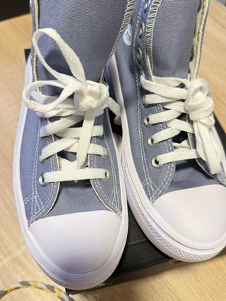 Converse plataforma azul y blanco