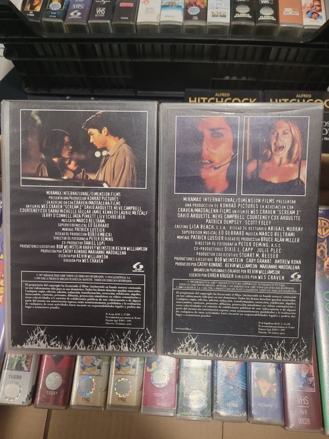 Scream 2 y 3 VHS Películas Español